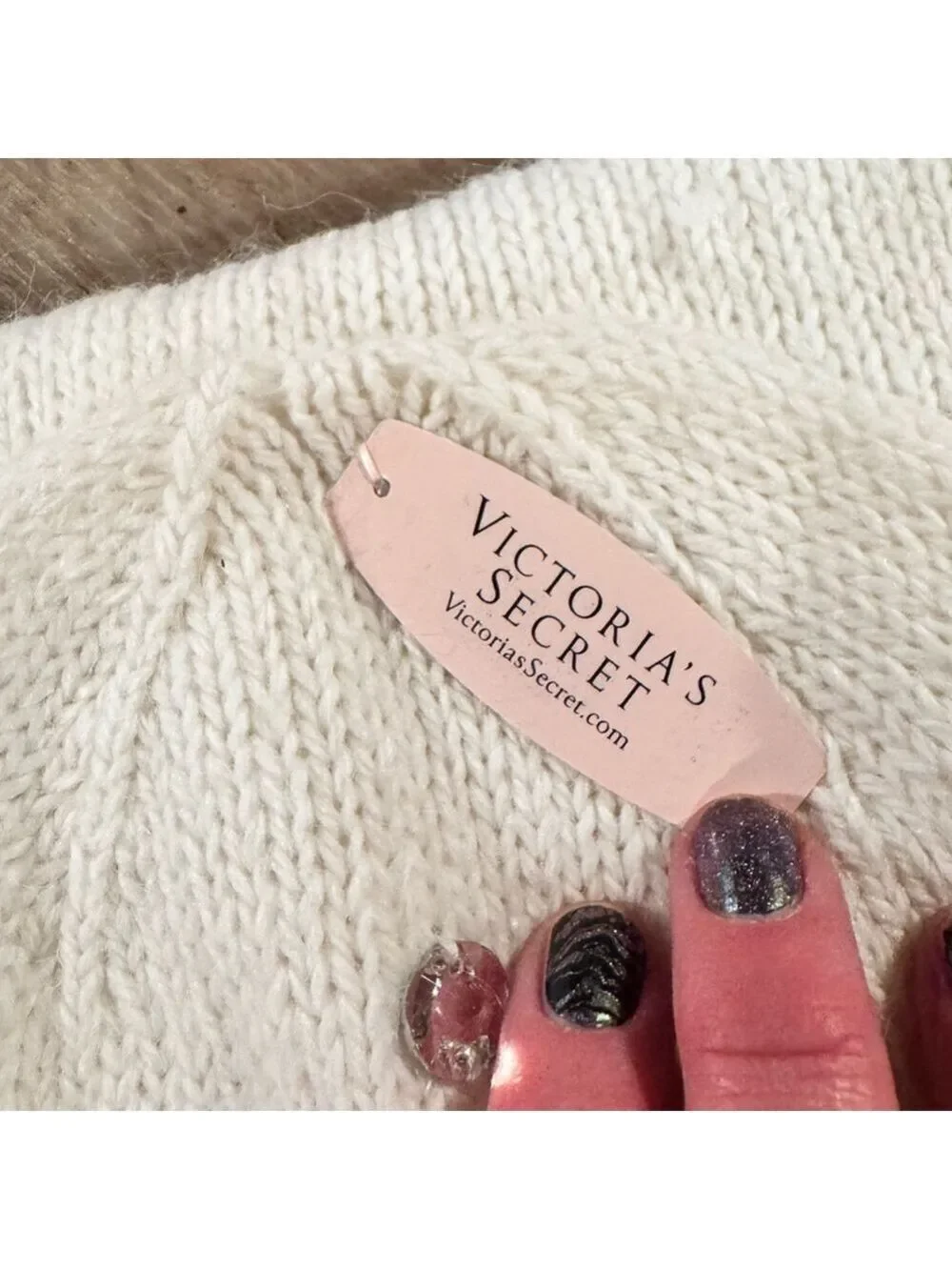 Victoria's Secret Ivory Knit Hat and Infinity Scarf Set